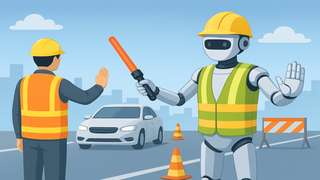 交通誘導警備は人からヒューマノイドへ　次世代誘導システム